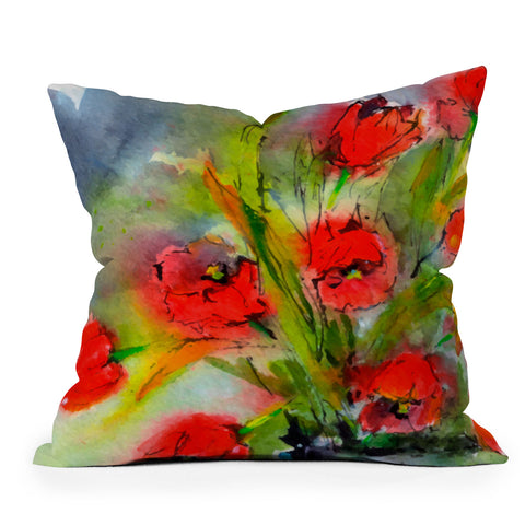 Ginette Fine Art Red Tulips 1 Outdoor Throw Pillow