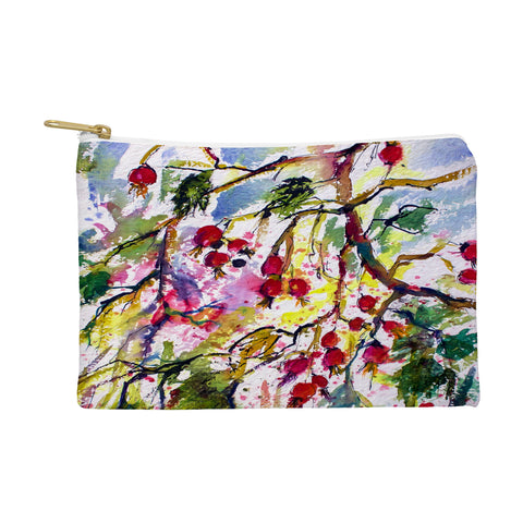 Ginette Fine Art Rose Hips Watercolor Ginette Pouch