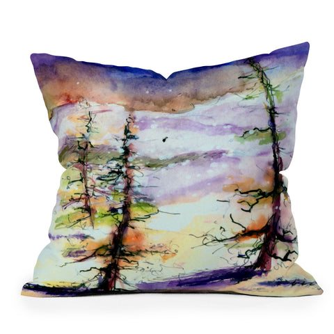 Ginette Fine Art Winter Trees Outdoor Throw Pillow