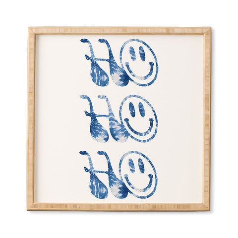 gnomeapple HOHOHO groovy typography blue Framed Wall Art