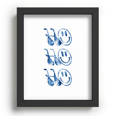 gnomeapple HOHOHO groovy typography blue Recessed Framing Rectangle