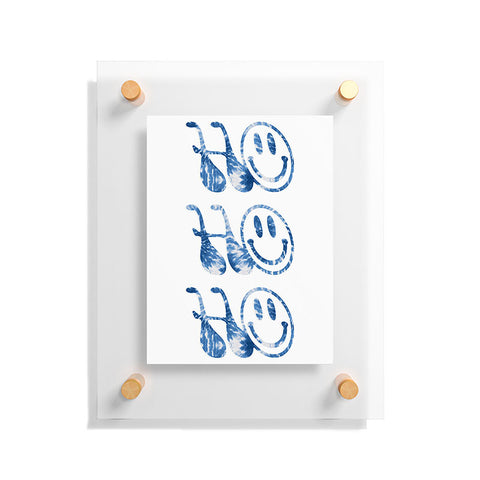 gnomeapple HOHOHO groovy typography blue Floating Acrylic Print