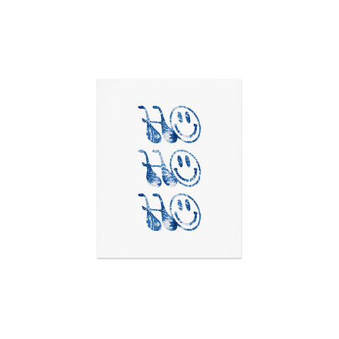 gnomeapple HOHOHO groovy typography blue Art Print