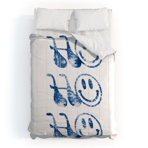 gnomeapple HOHOHO groovy typography blue Comforter