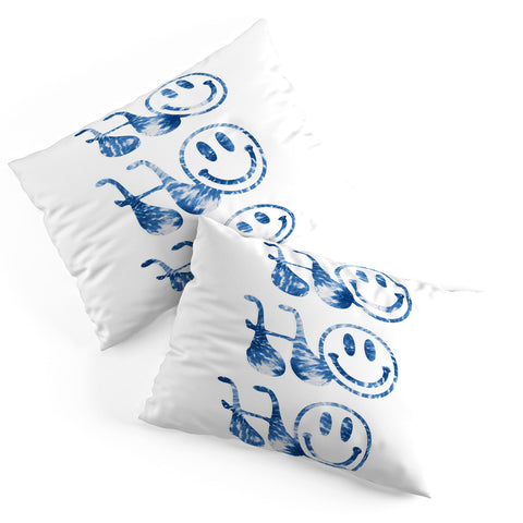 gnomeapple HOHOHO groovy typography blue Pillow Shams