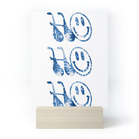 gnomeapple HOHOHO groovy typography blue Mini Art Print