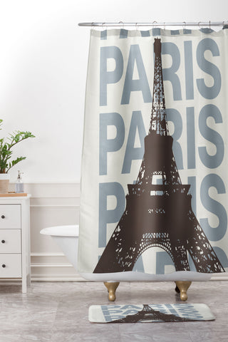 gnomeapple Paris France Poster Art Shower Curtain And Mat