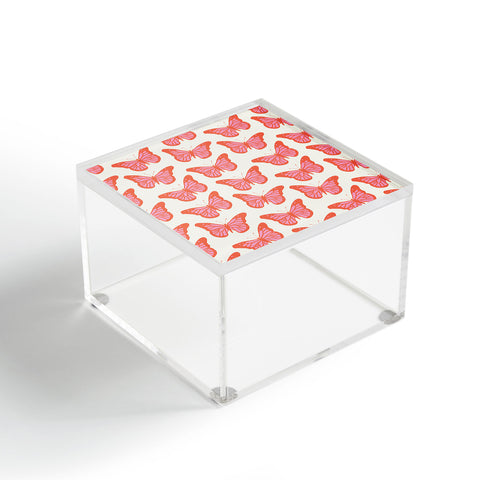 gnomeapple Pink and Orange Butterflies Acrylic Box