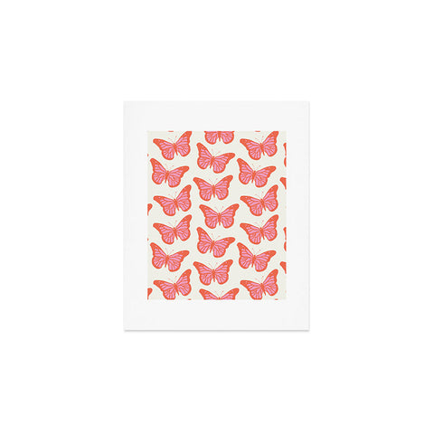 gnomeapple Pink and Orange Butterflies Art Print