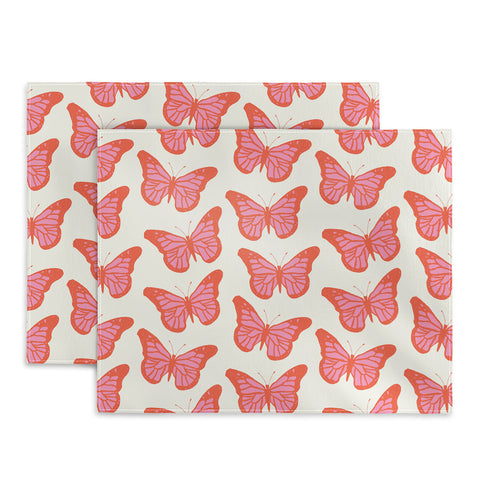 gnomeapple Pink and Orange Butterflies Placemat
