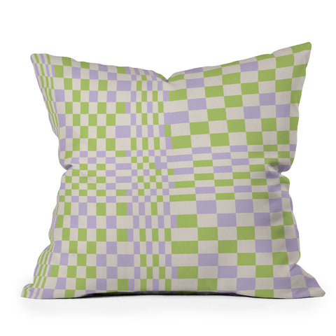 Grace Happy Colorful Checkered Pattern Outdoor Throw Pillow