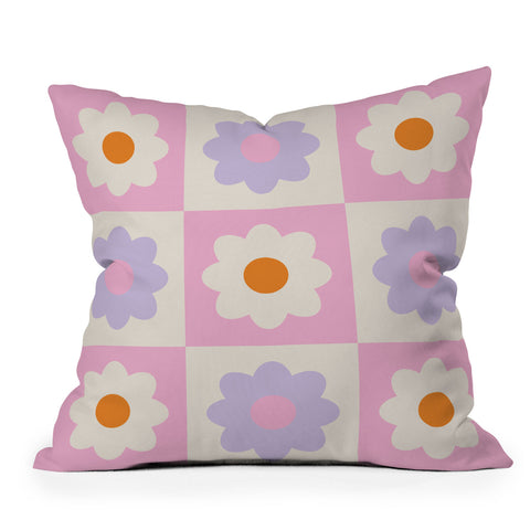 Grace Retro Flower Pattern S Outdoor Throw Pillow