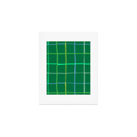 H Miller Ink Illustration Abstract Tennis Net Pattern Green Art Print