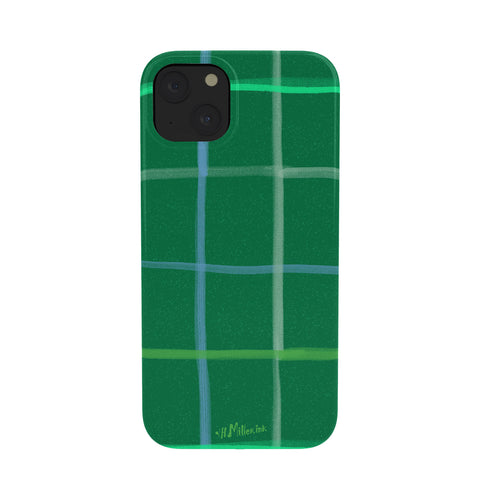 H Miller Ink Illustration Abstract Tennis Net Pattern Green Phone Case