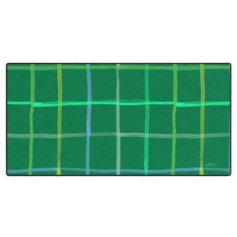 H Miller Ink Illustration Abstract Tennis Net Pattern Green Desk Mat