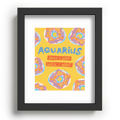 H Miller Ink Illustration Aquarius Confidence in Buttercup Yellow Recessed Framing Rectangle