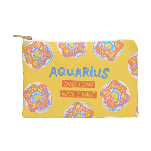 H Miller Ink Illustration Aquarius Confidence in Buttercup Yellow Pouch