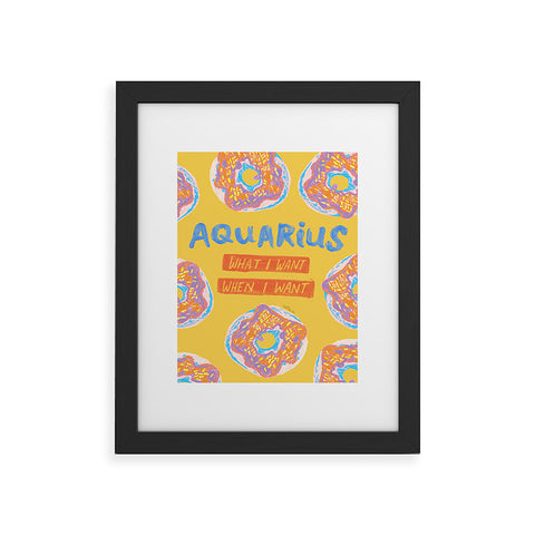 H Miller Ink Illustration Aquarius Confidence in Buttercup Yellow Framed Art Print