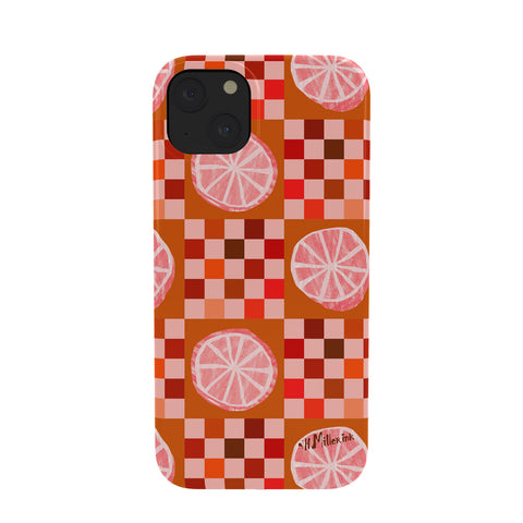 H Miller Ink Illustration Checkered Sliced Citrus Fruit Phone Case