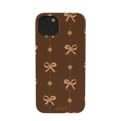 H Miller Ink Illustration Cute Hair Bows Stars in Brown Phone Case