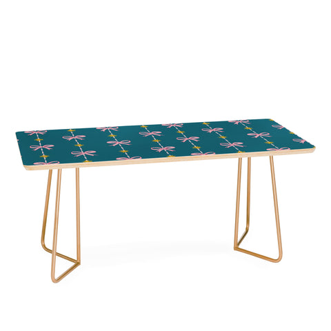 H Miller Ink Illustration Cute Hair Bows Stars in Teal Coffee Table