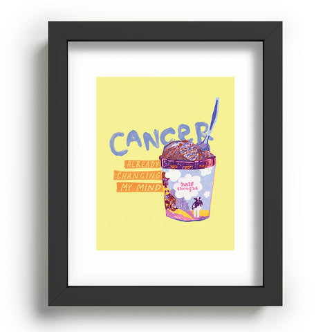 H Miller Ink Illustration Emo Cancer in Calming Yellow Recessed Framing Rectangle