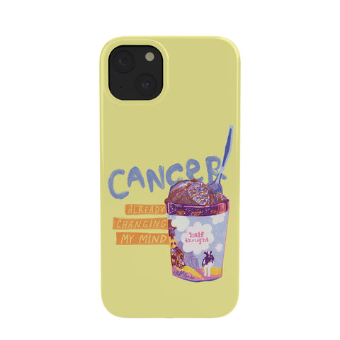 H Miller Ink Illustration Emo Cancer in Calming Yellow Phone Case