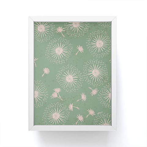 H Miller Ink Illustration Make A Wish Dandelion Pattern Framed Mini Art Print