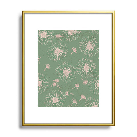 H Miller Ink Illustration Make A Wish Dandelion Pattern Metal Framed Art Print