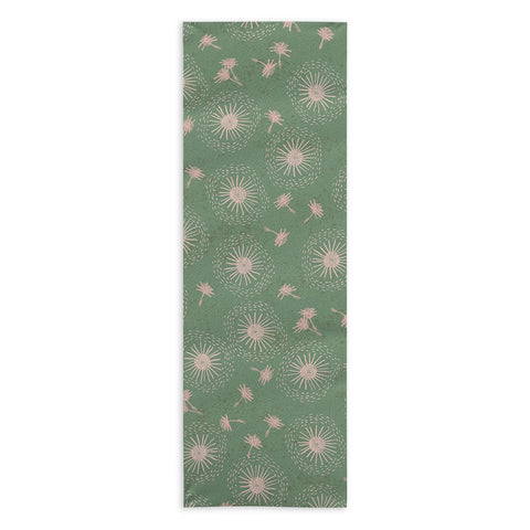 H Miller Ink Illustration Make A Wish Dandelion Pattern Yoga Towel