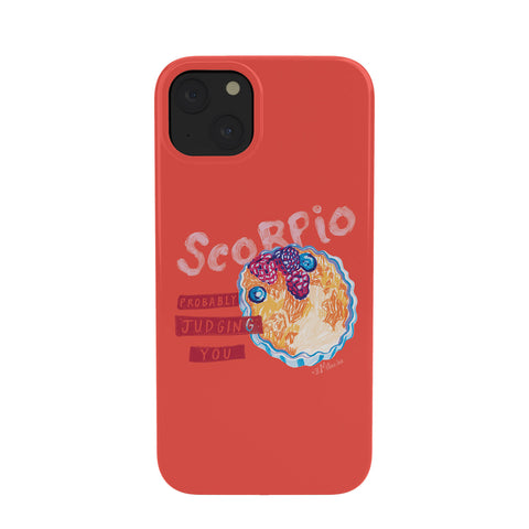 H Miller Ink Illustration Scorpio Mood in Tomato Red Phone Case