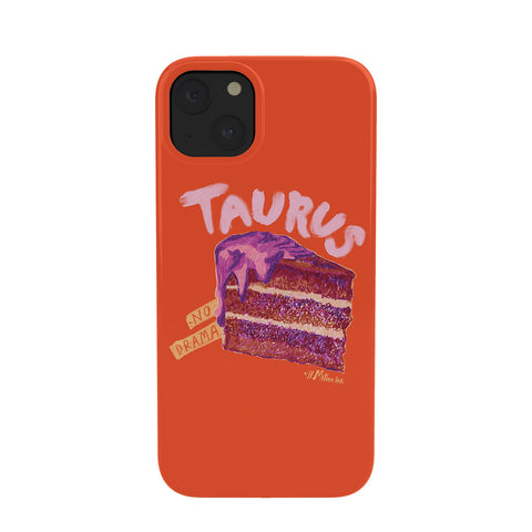 H Miller Ink Illustration Taurus Birthday Cake in Burnt Orange Phone Case