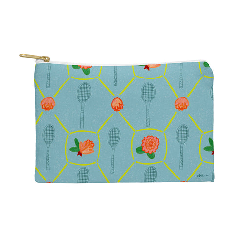 H Miller Ink Illustration Tennis Rackets Roses Pouch