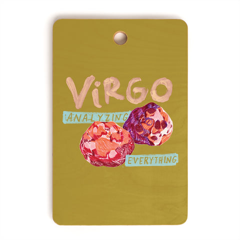 H Miller Ink Illustration Virgo Perfection in Mustard Yellow Cutting Board Rectangle
