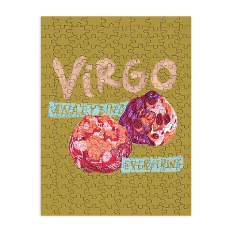 H Miller Ink Illustration Virgo Perfection in Mustard Yellow Puzzle