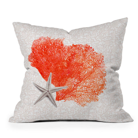 Hadley Hutton Coral Sea Collection 4 Outdoor Throw Pillow