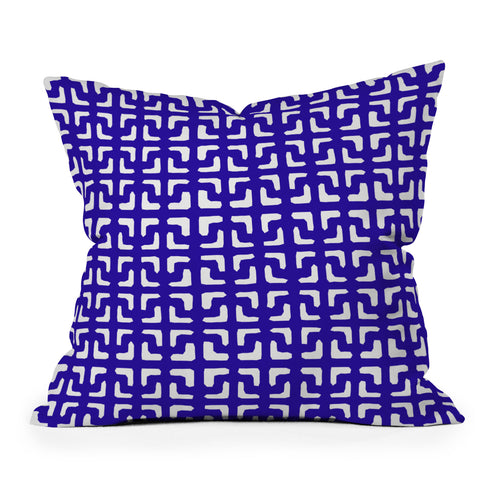 Hadley Hutton Lattice Pieces Blue Outdoor Throw Pillow