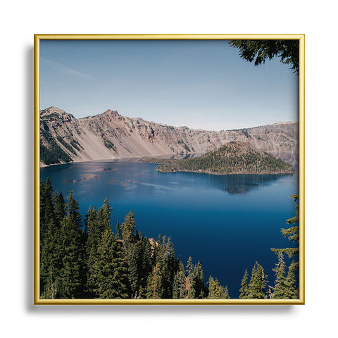 Hannah Kemp Crater Lake Square Metal Framed Art Print