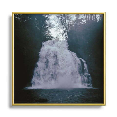 Hannah Kemp Dark Waterfall Square Metal Framed Art Print