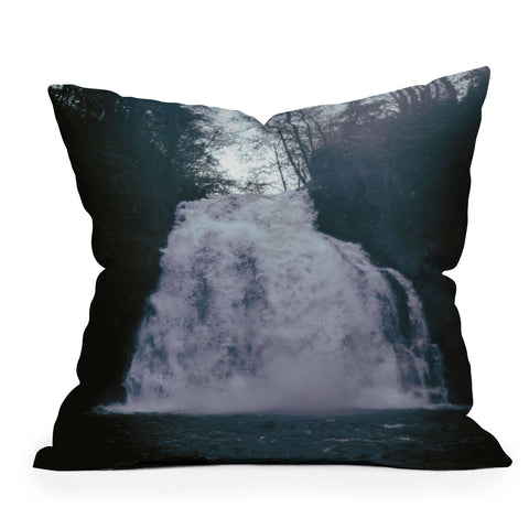 Hannah Kemp Dark Waterfall Outdoor Throw Pillow