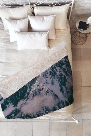 Hannah Kemp Dreamy Mountains Fleece Throw Blanket