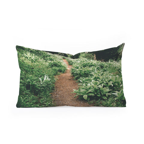 Hannah Kemp Green Hiking Trail Oblong Throw Pillow