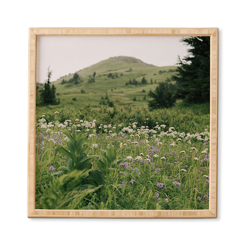 Hannah Kemp Green Wildflower Landscape Framed Wall Art
