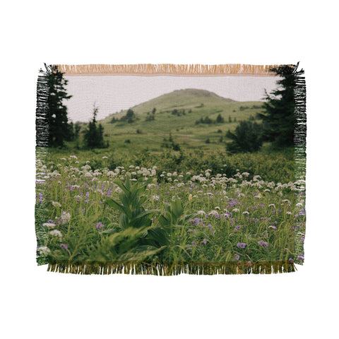 Hannah Kemp Green Wildflower Landscape Throw Blanket