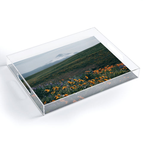 Hannah Kemp Mount Hood Blooms II Acrylic Tray