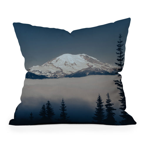 Hannah Kemp Mount Rainier Outdoor Throw Pillow