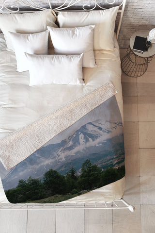 Hannah Kemp Mount Saint Helens Fleece Throw Blanket
