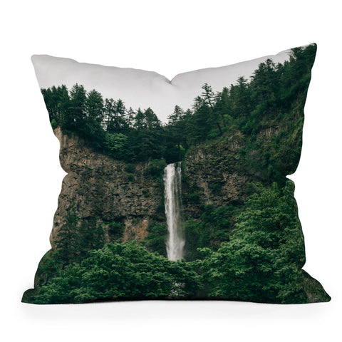 Hannah Kemp Multnomah Falls Outdoor Throw Pillow