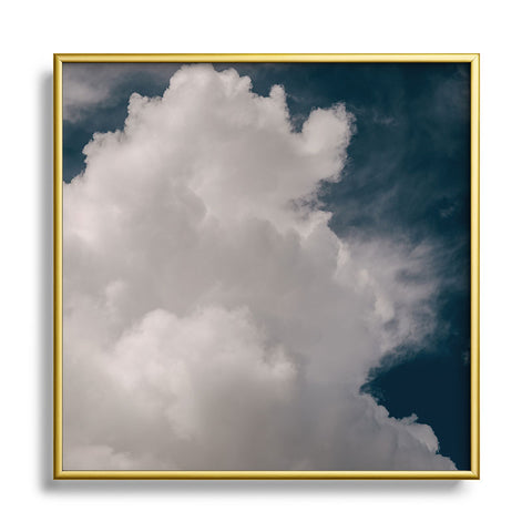 Hannah Kemp Puffy Clouds Square Metal Framed Art Print
