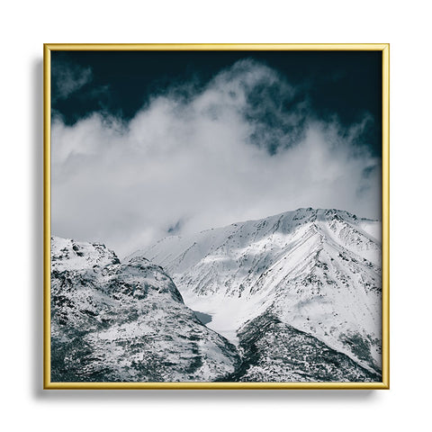Hannah Kemp Winter Mountain Landscape Square Metal Framed Art Print